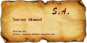 Seres Ahmed névjegykártya